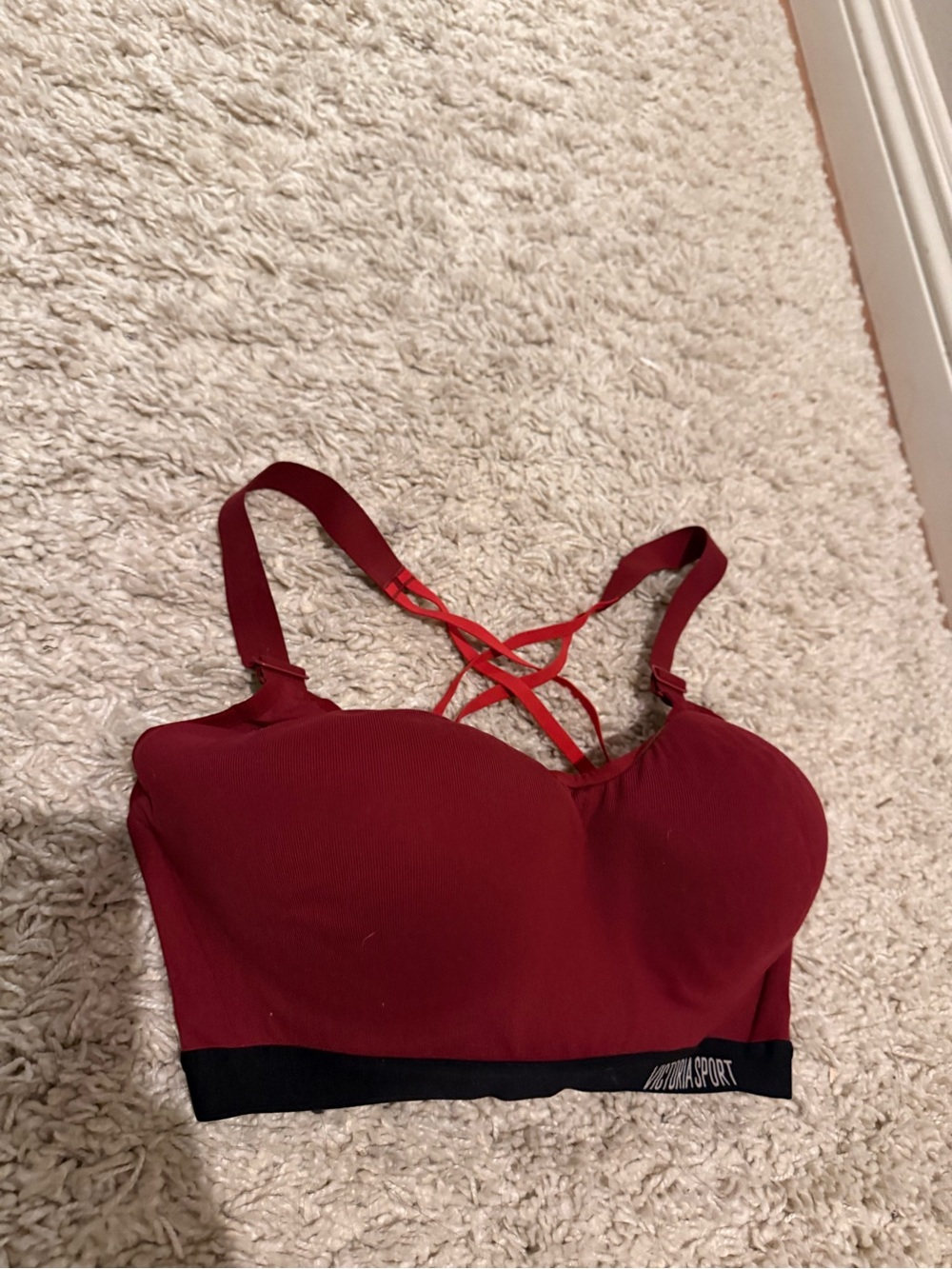 34DD Victoria's Secret Sport Padded Bralette in Burgundy